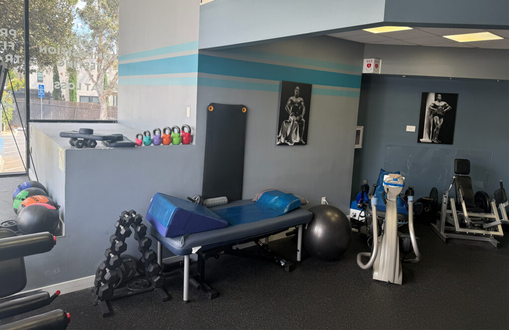 an inside view of the various exercise equipment available for use.